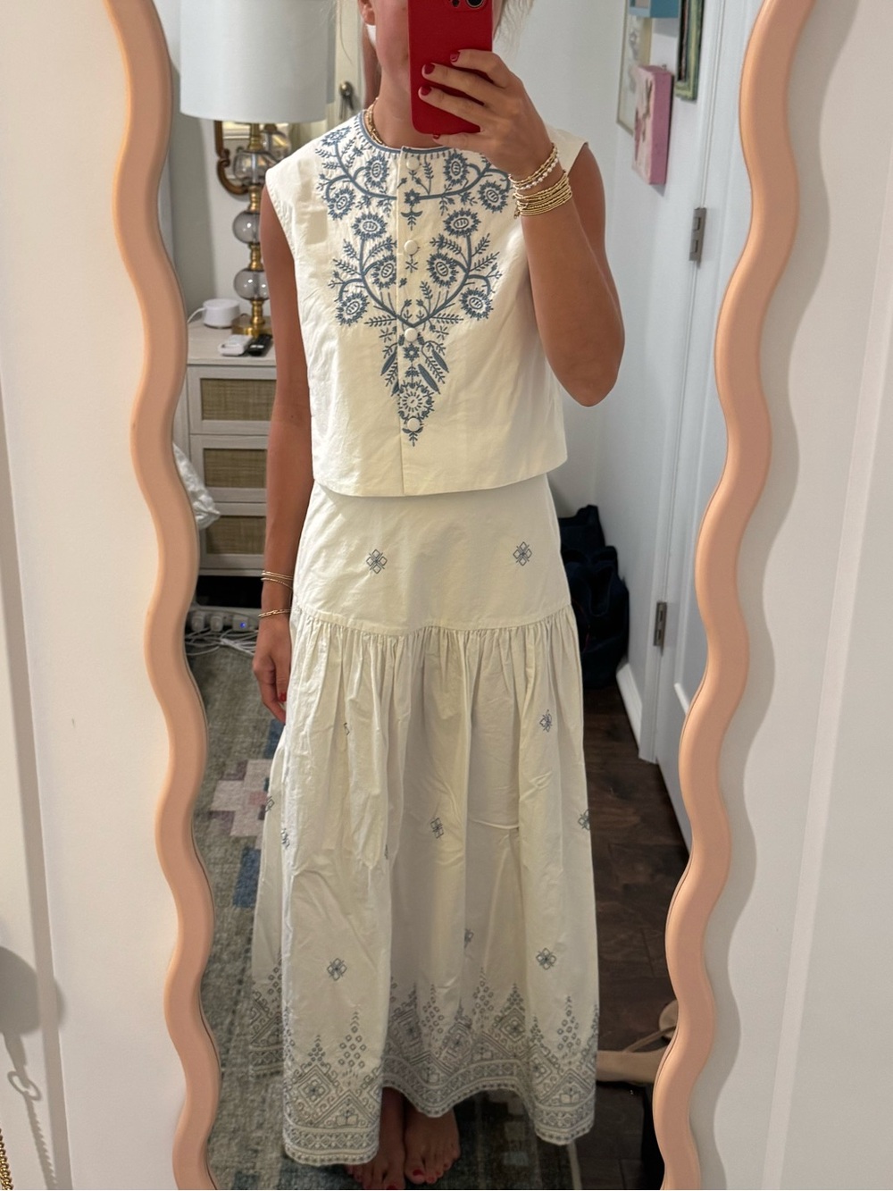 Julie Amory embroidered circle skirt set - Picture 2 of 7